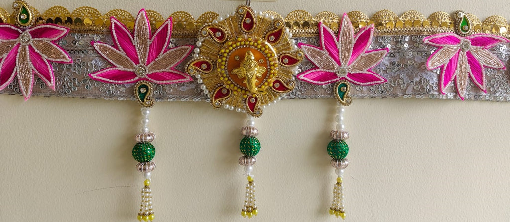 Toran/ Bandhanwar with Golden Ganesh and Shubh-Labh