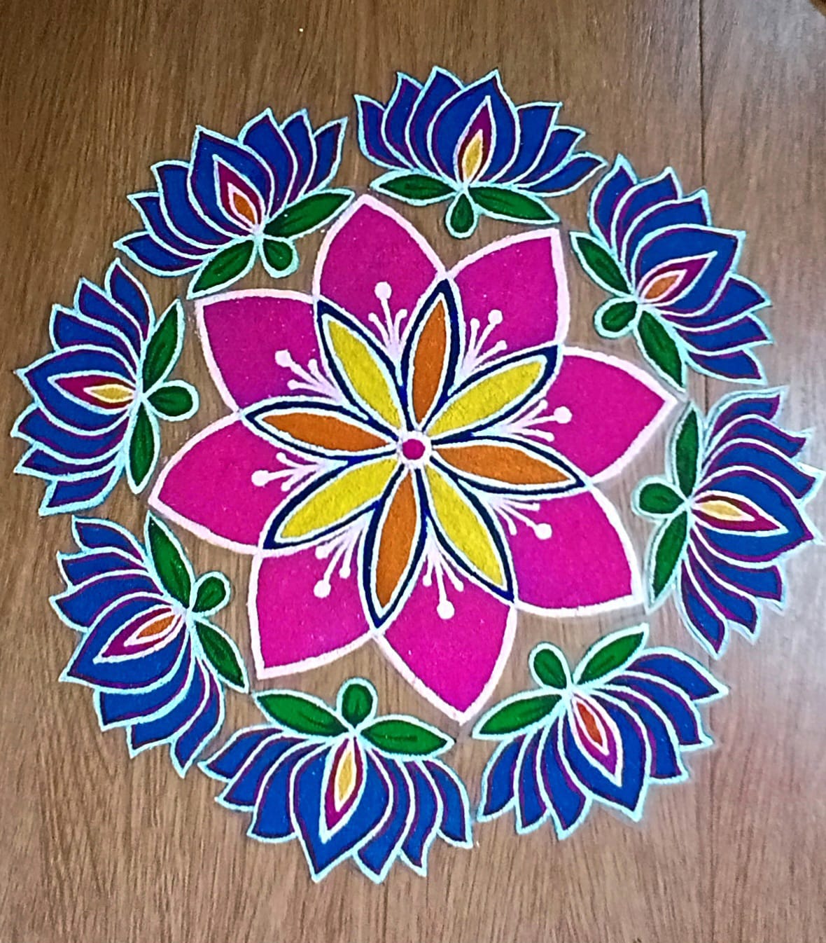 Blue Lotus Rangoli Patch