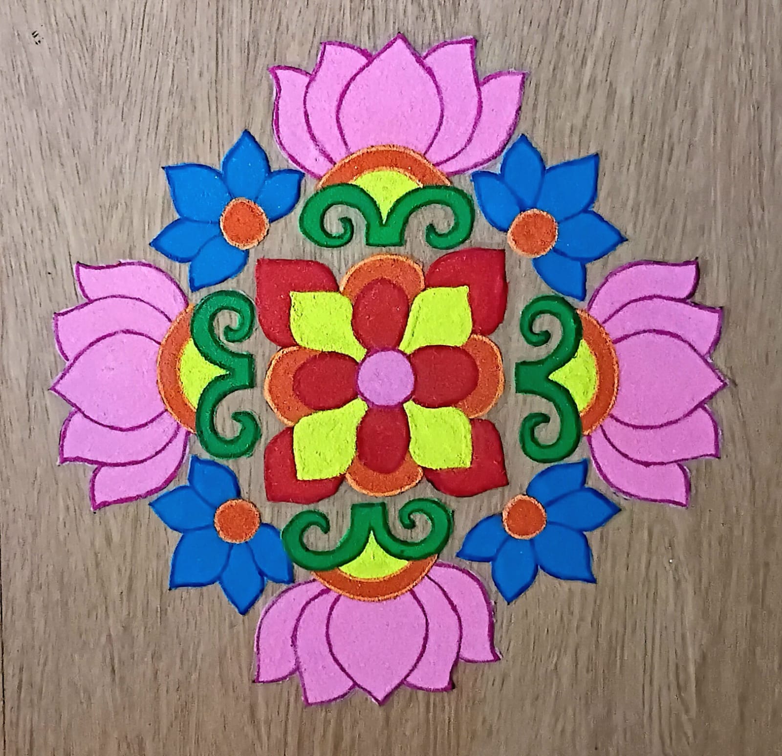 Vibrant Floral Harmony Rangoli Patch