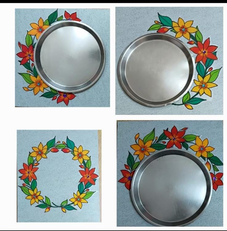 Floral Rangoli Prabhaval Patch For Plate