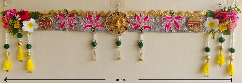 Toran/ Bandhanwar with Golden Ganesh and Shubh-Labh